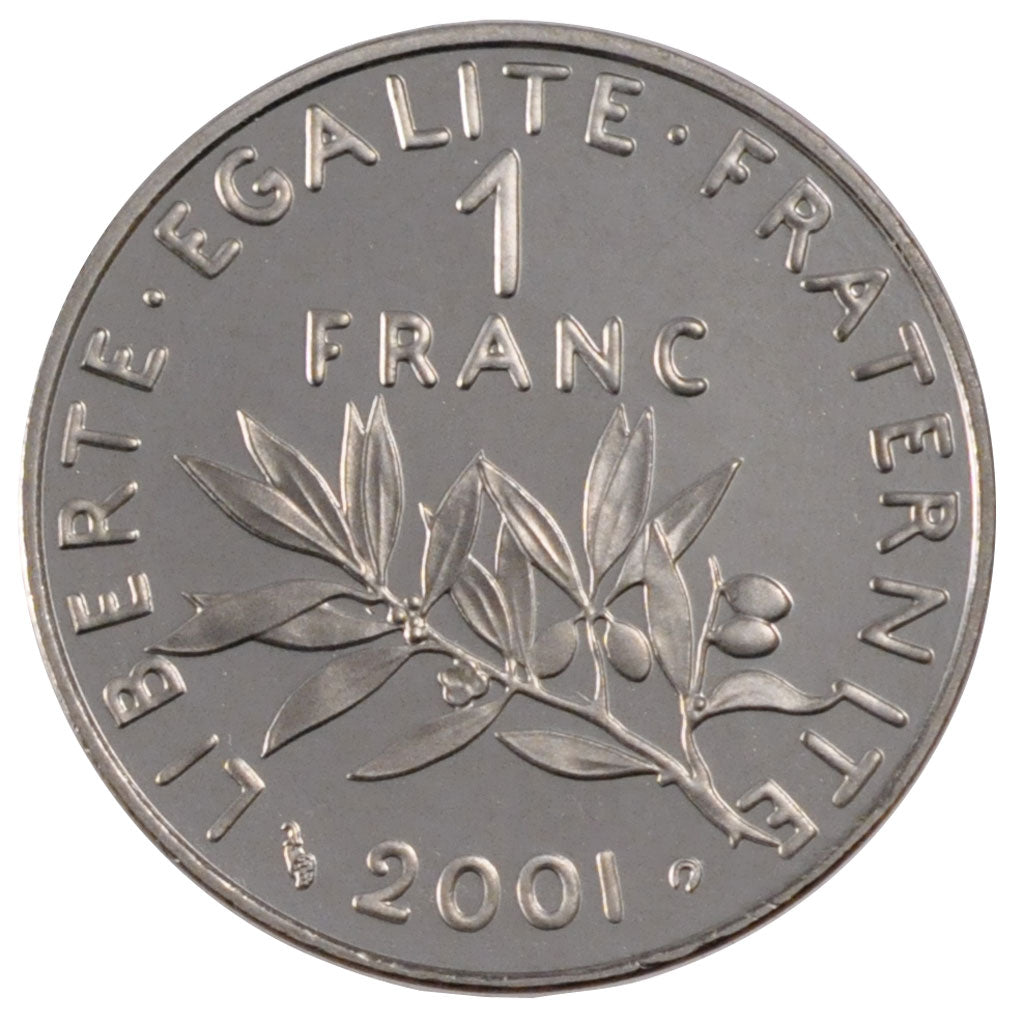 FRANCE, 1 Franc, 2001, MS(63), Nickel, Gadoury #474b, 6.00