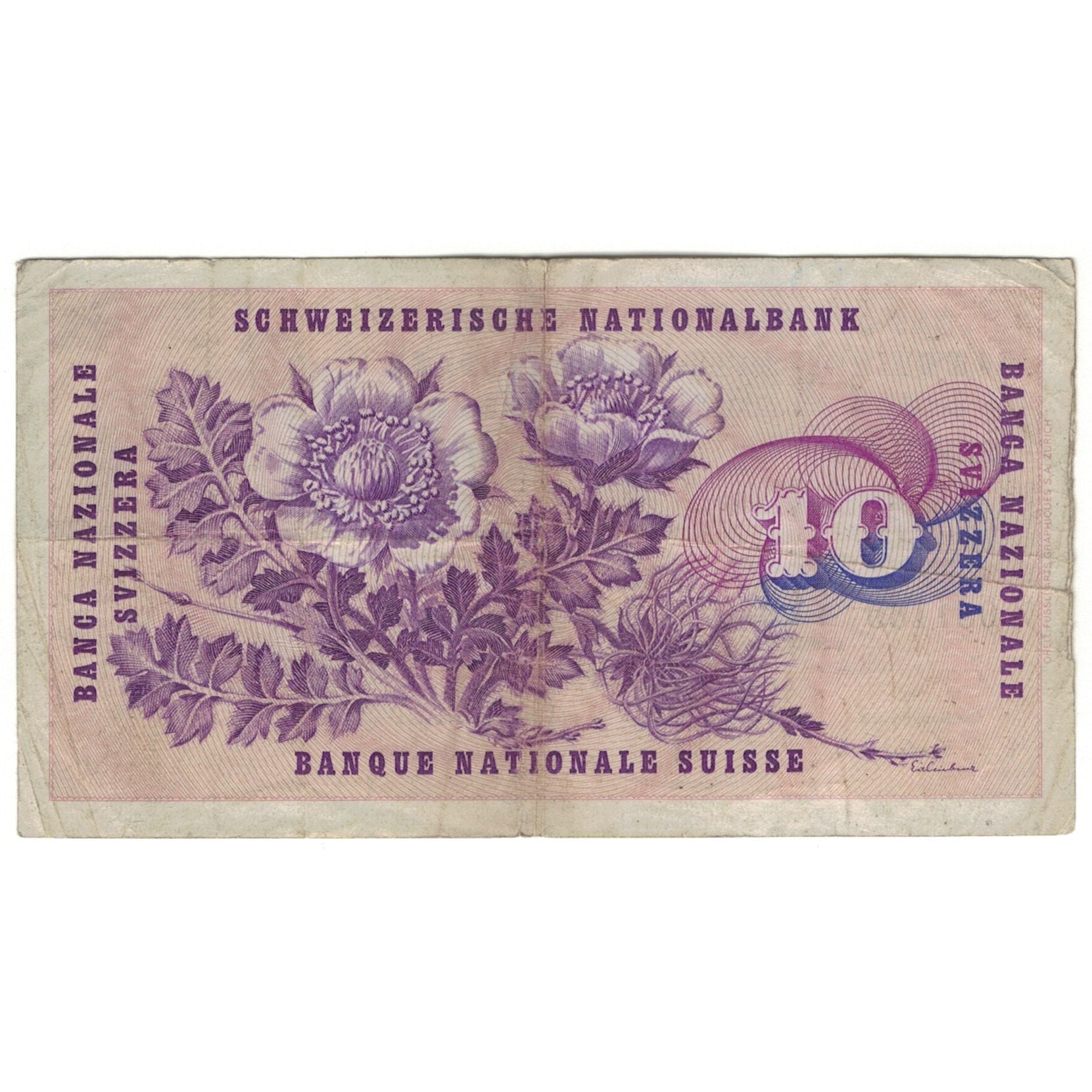 Banknote, Switzerland, 10 Franken, 1974, 1974-02-07, KM:45u, VF(20-25)