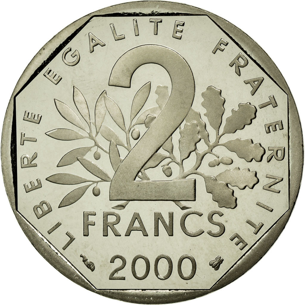 Moneta, Francia, Semeuse, 2 Francs, 2000, FDC, Nichel, Gadoury:547b