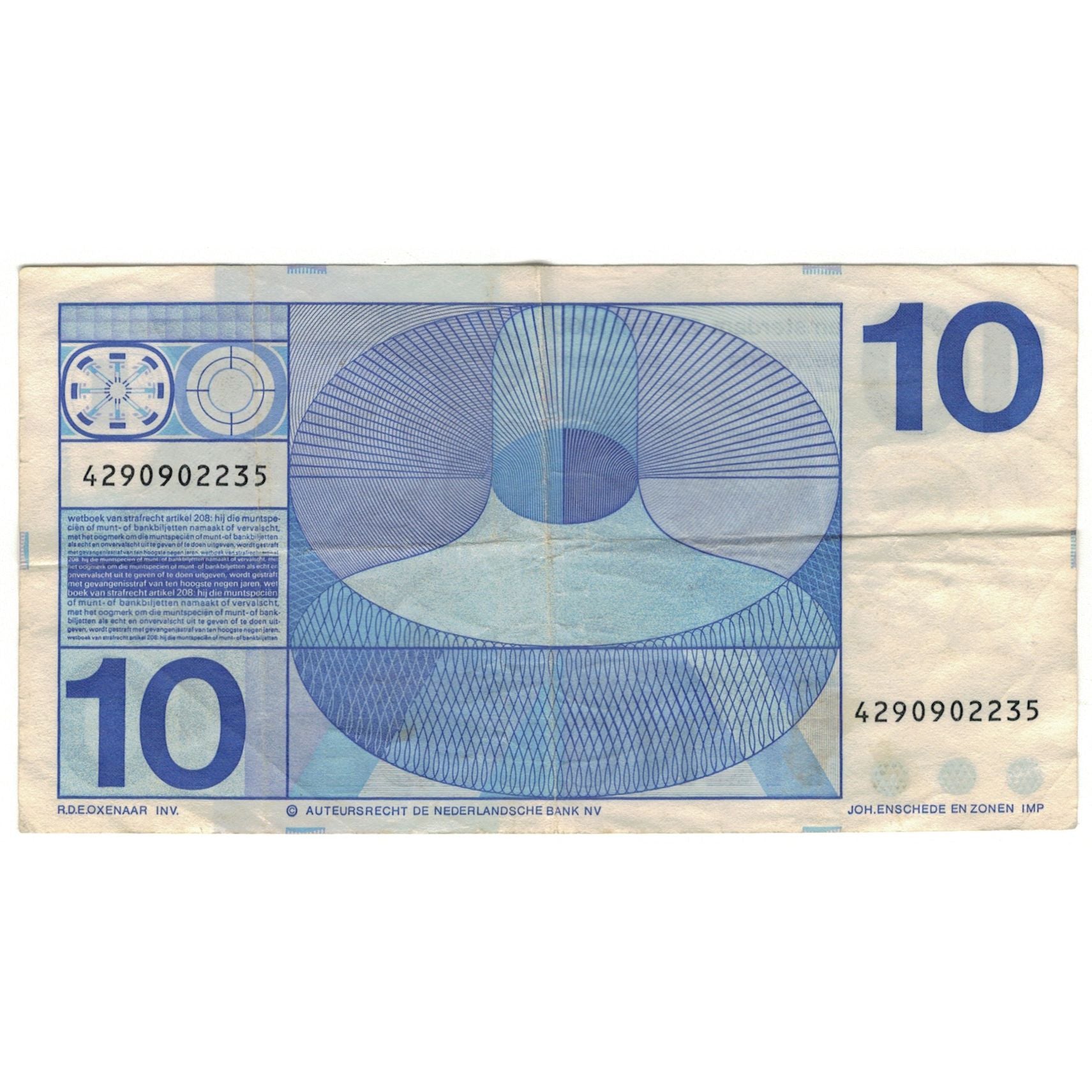 Banknote, Netherlands, 10 Gulden, 1968-04-25, KM:91b, EF(40-45)