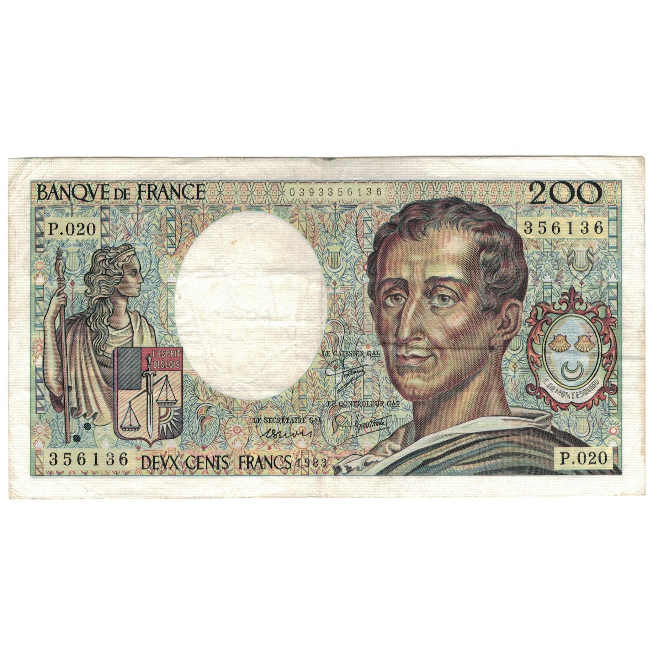 France, 200 Francs, 1983, P.020, VF(20-25), Fayette:70.3, KM:155a