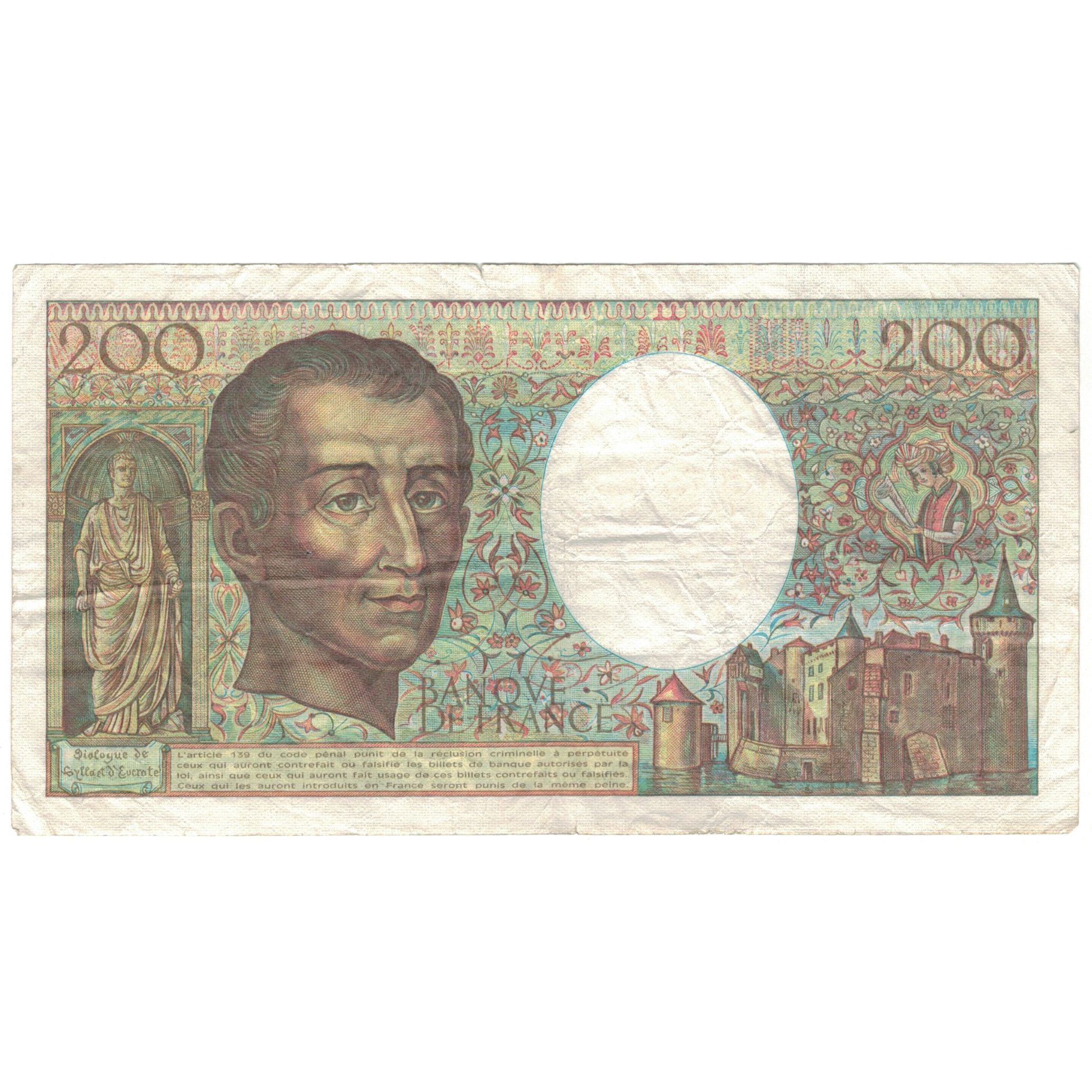 France, 200 Francs, 1983, X.019, VF(20-25), Fayette:70.3, KM:155a