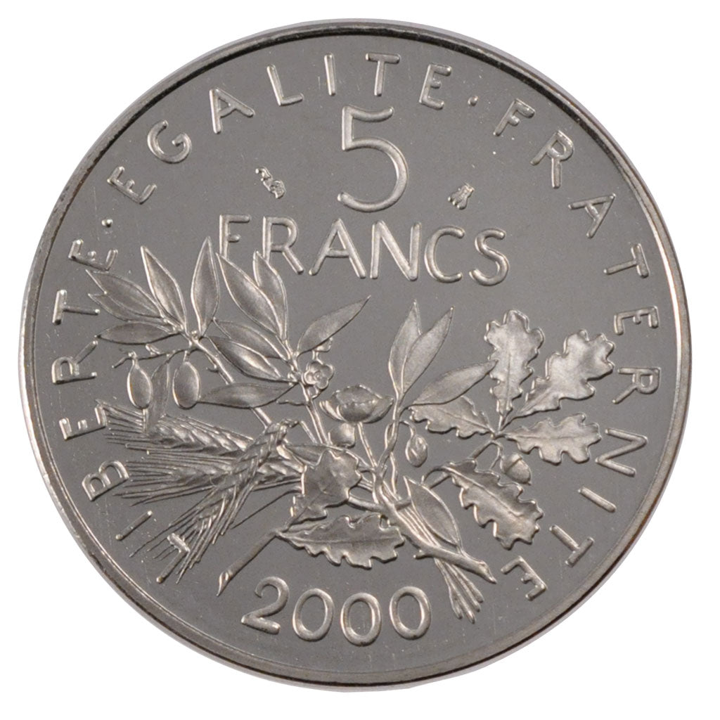 FRANCE, 5 Francs, 2000, MS(65-70), Cupro-nickel, Gadoury #771a, 10.00