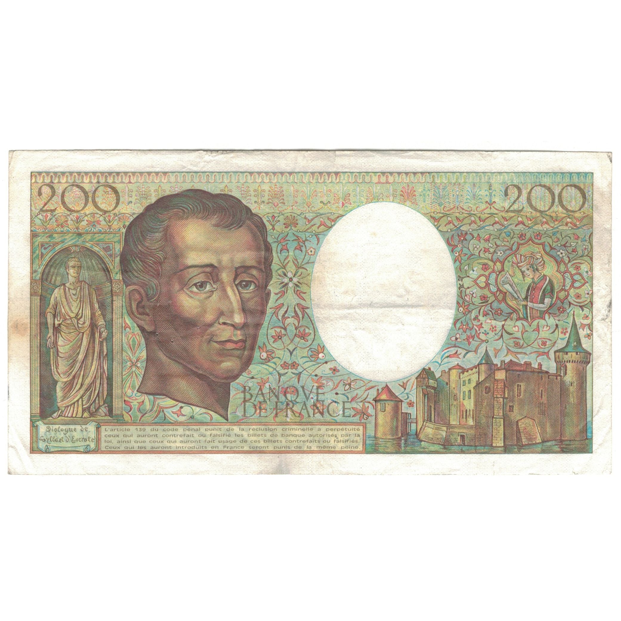 France, 200 Francs, 1984, V.022, VF(20-25), Fayette:70.4, KM:155a
