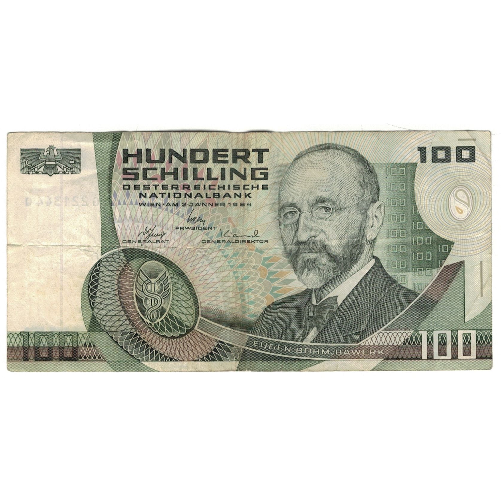 Banknote, Austria, 100 Schilling, 1984, 1984-01-02, KM:150, VF(20-25)