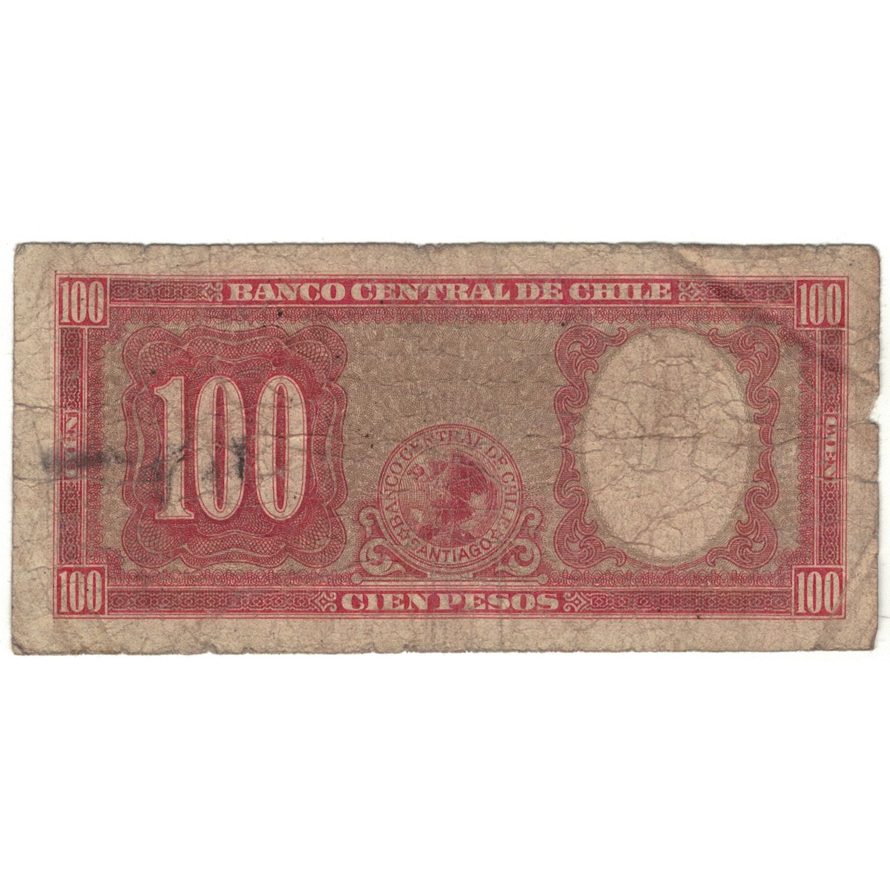 Banknote, Chile, 100 Pesos = 10 Condores, KM:113, AG(1-3)