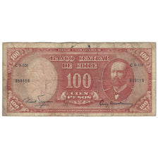 Banknote, Chile, 10 Centesimos on 100 Pesos, KM:127a, VG(8-10)
