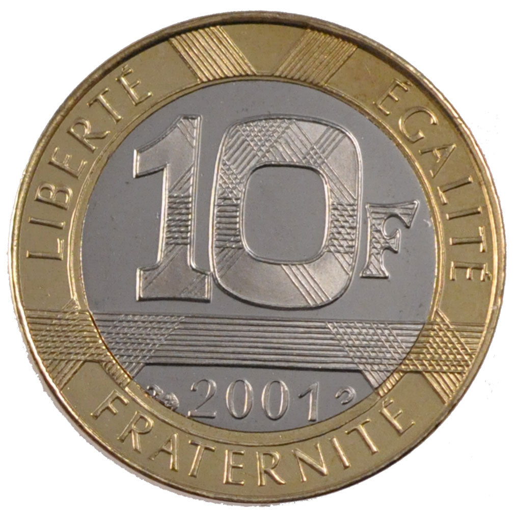FRANCE, Génie, 10 Francs, 2001, KM #964.2, MS(65-70), Aluminum-Bronze, 23, G...