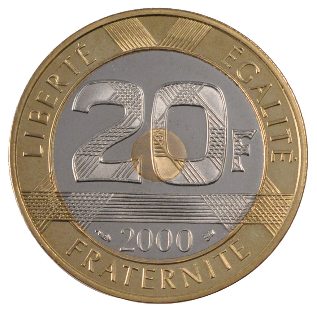 FRANCE, Mont Saint Michel, 20 Francs, 2000, KM #1008.2, MS(65-70),...