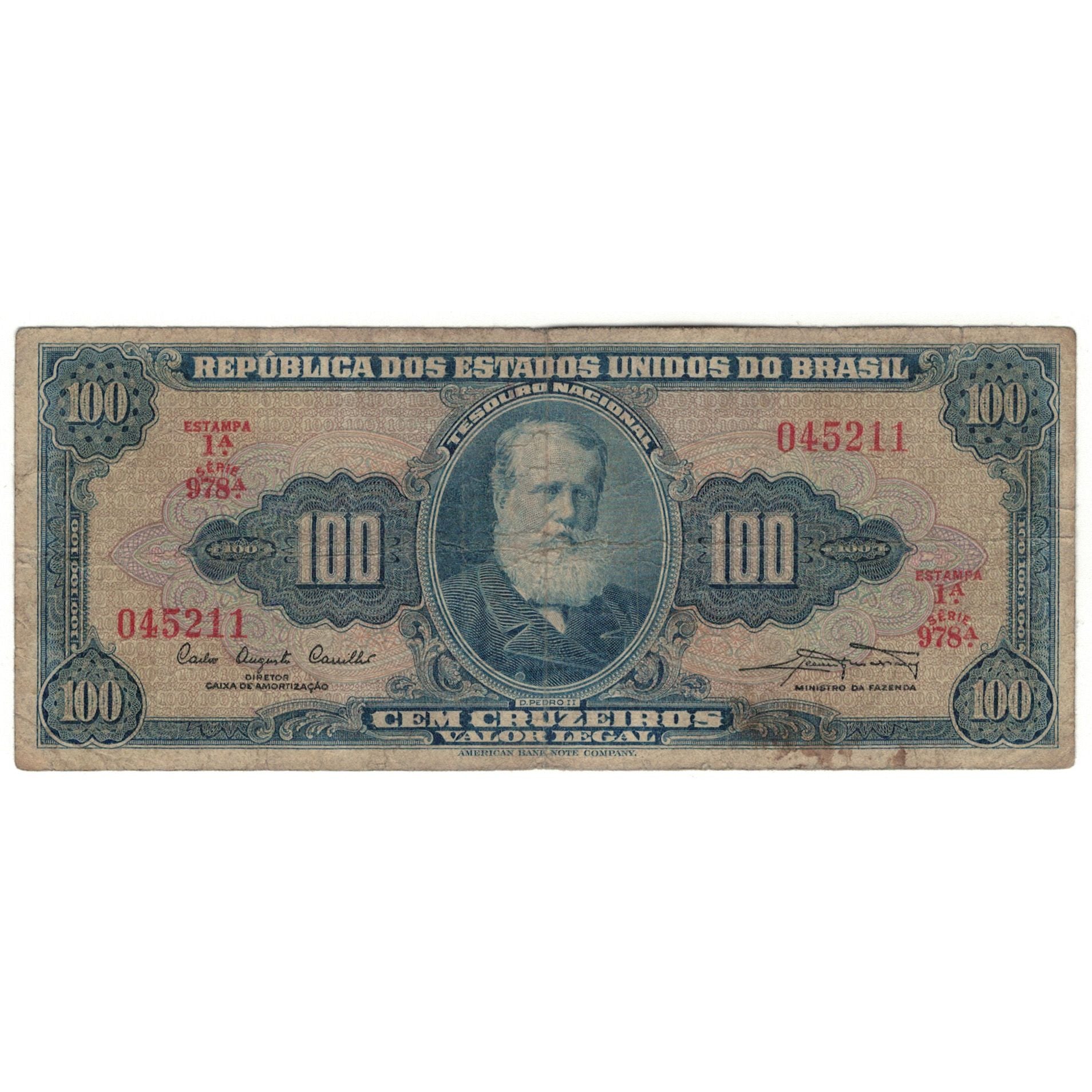 Banknote, Brazil, 100 Cruzeiros, KM:170a, VG(8-10)