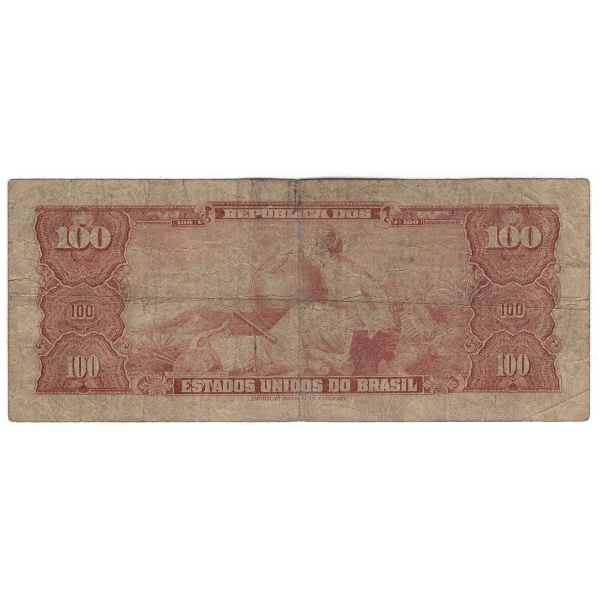 Banknote, Brazil, 100 Cruzeiros, KM:170a, VG(8-10)