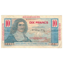 Guadeloupe, 10 Francs, Z.9, EF(40-45), KM:32