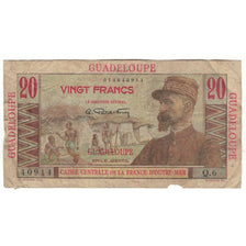 Guadeloupe, 20 Francs, Undated (1947-49), Q.6, VG(8-10), KM:33