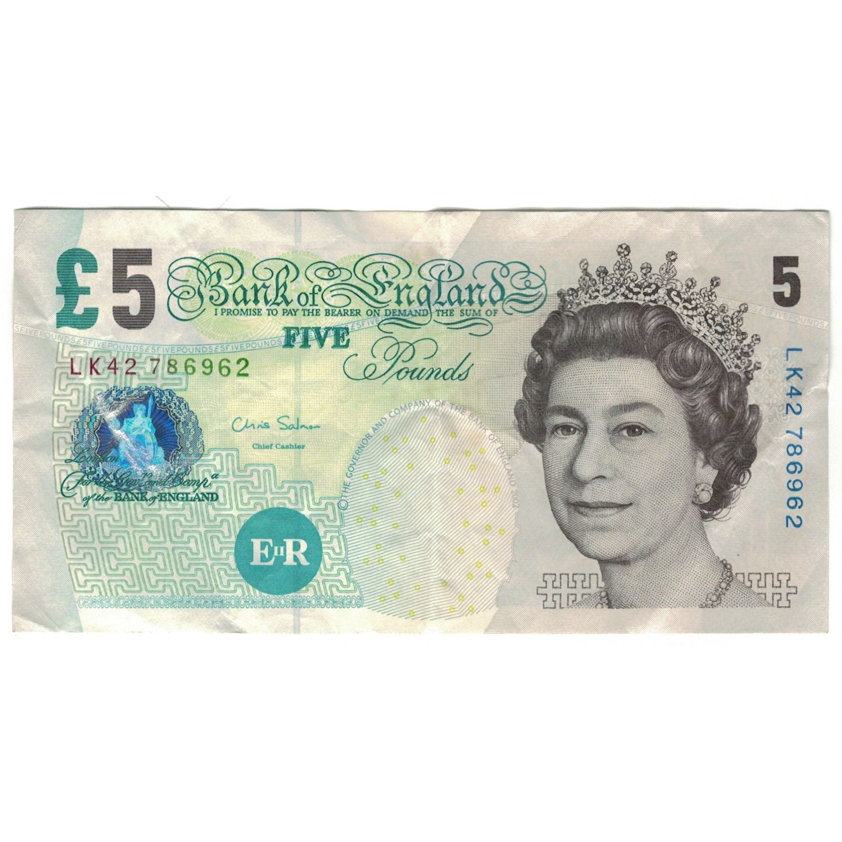 Billet, Grande-Bretagne, 5 Pounds, KM:391d, TTB