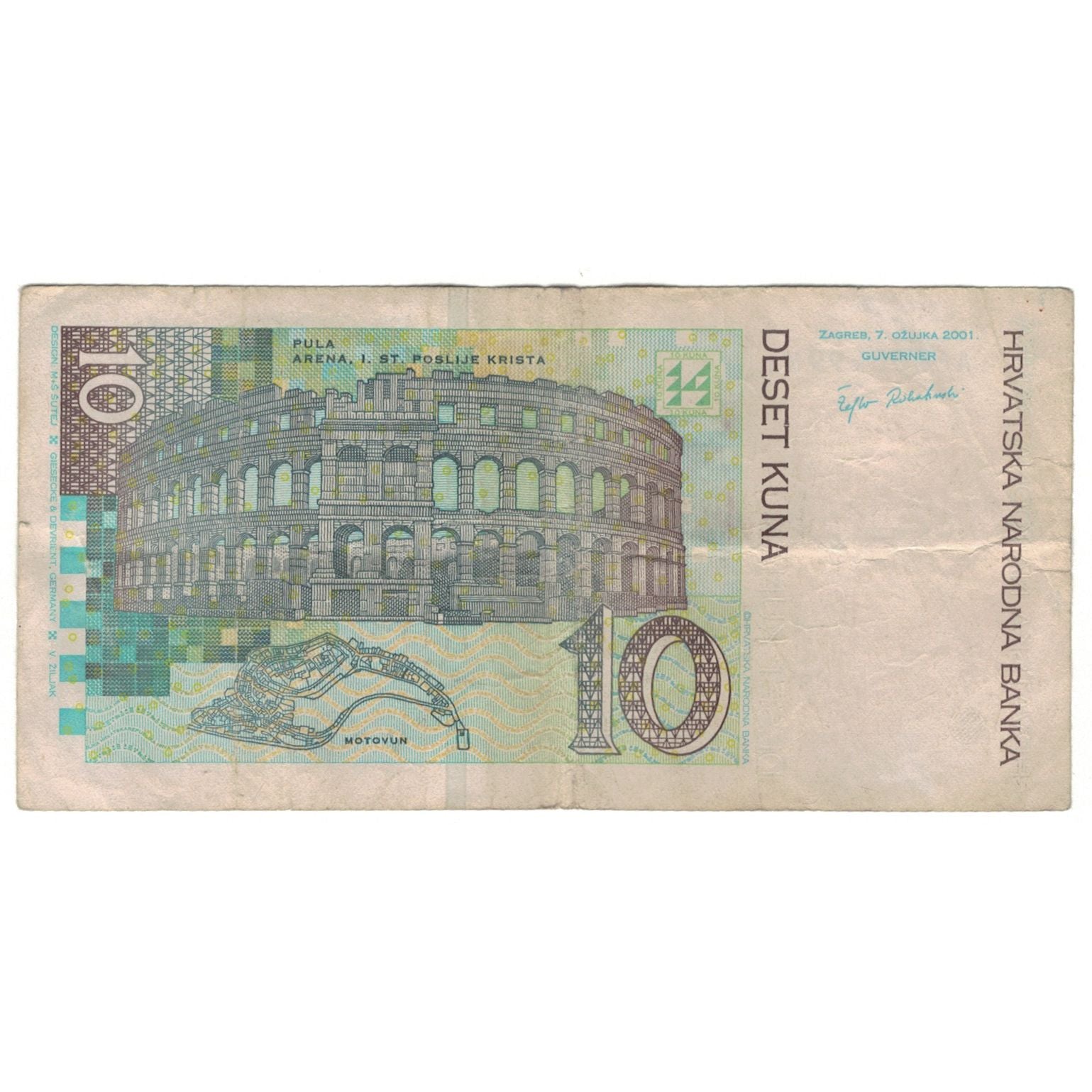 Banknote, Croatia, 10 Kuna, 2001, 2001-03-07, KM:38, VF(20-25)
