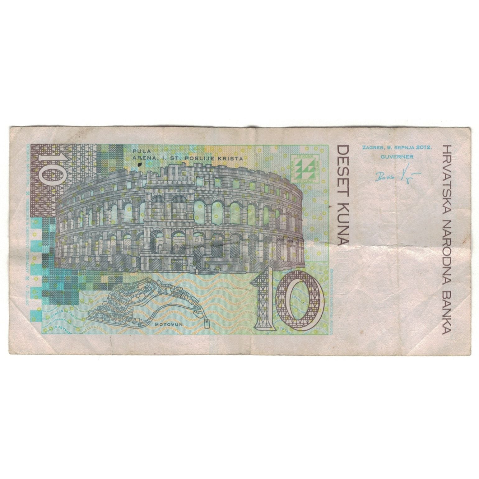 Billete, 10 Kuna, 2012, Croacia, KM:38, BC