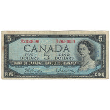 Banknote, Canada, 5 Dollars, 1954, KM:77b, VF(20-25)