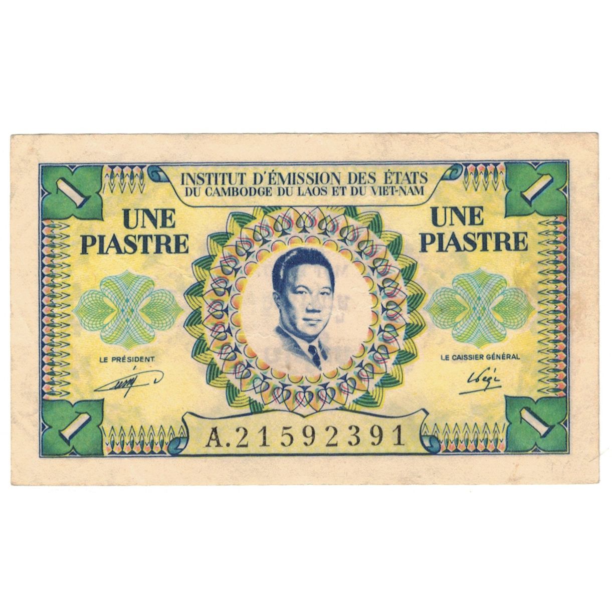 Banknote, FRENCH INDO-CHINA, 1 Piastre = 1 Dong, KM:104, AU(50-53)