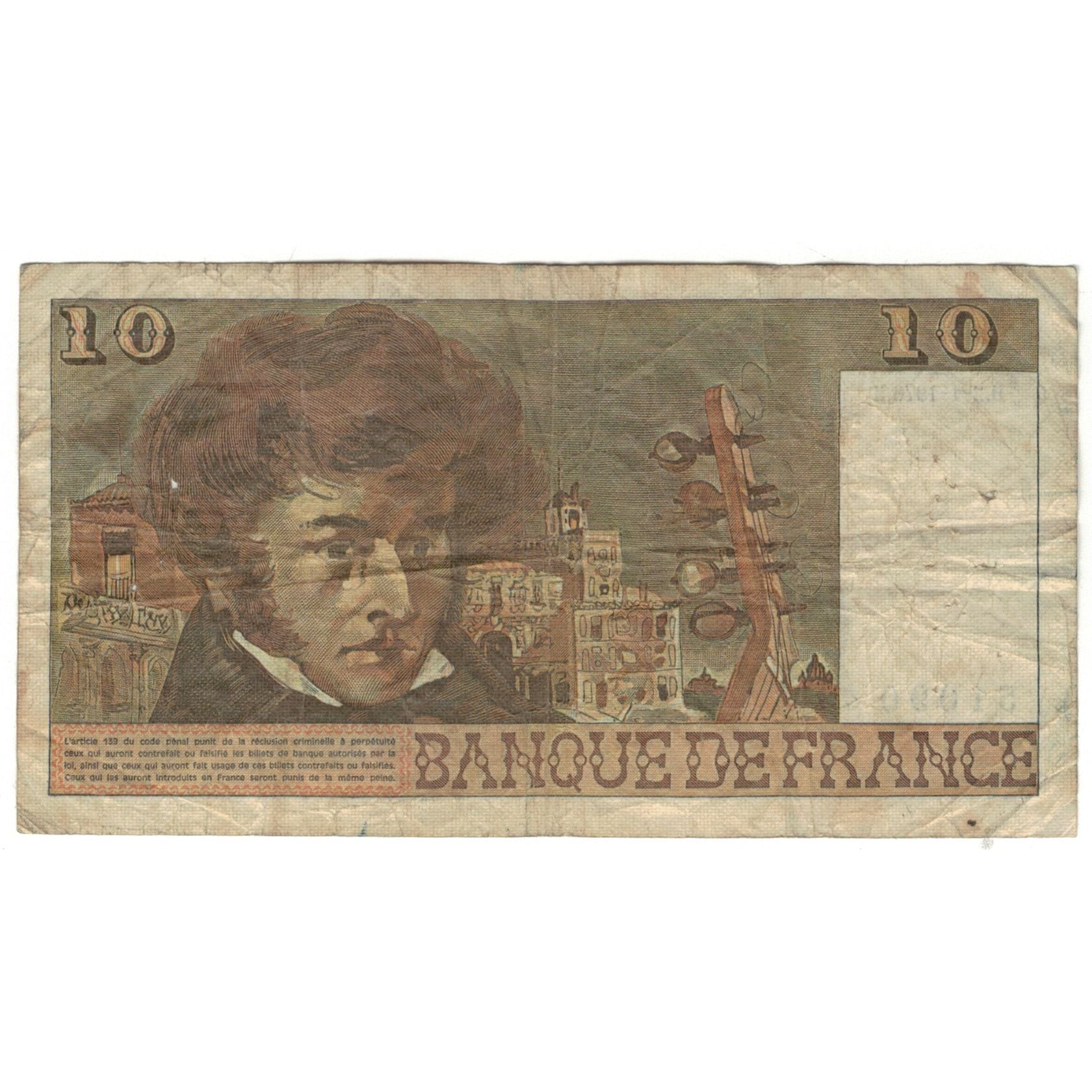 Francia, 10 Francs, Berlioz, 1976, X.272, B, Fayette:63.16, KM:150c