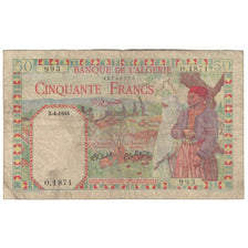 Banknote, Algeria, 50 Francs, 1945, 1945-04-03, KM:87, VG(8-10)
