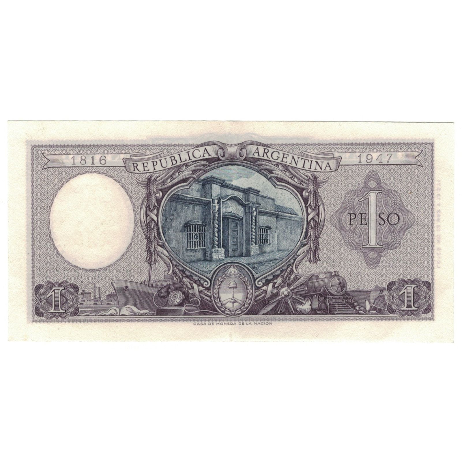 Banknote, Argentina, 1 Peso, 1947, KM:260b, UNC(63)