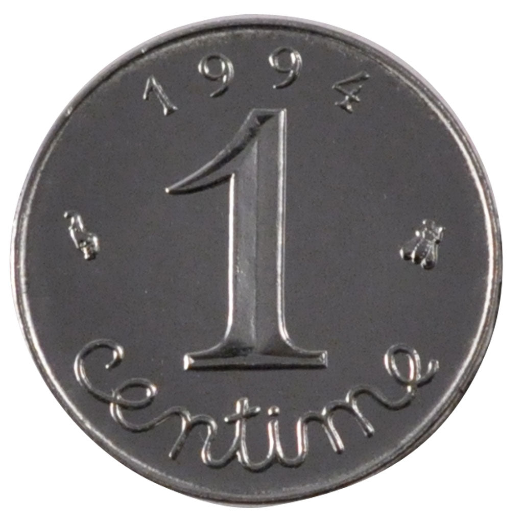 FRANCE, 1 Centime, 1994, MS(65-70), Steel, Gadoury #91, 1.65