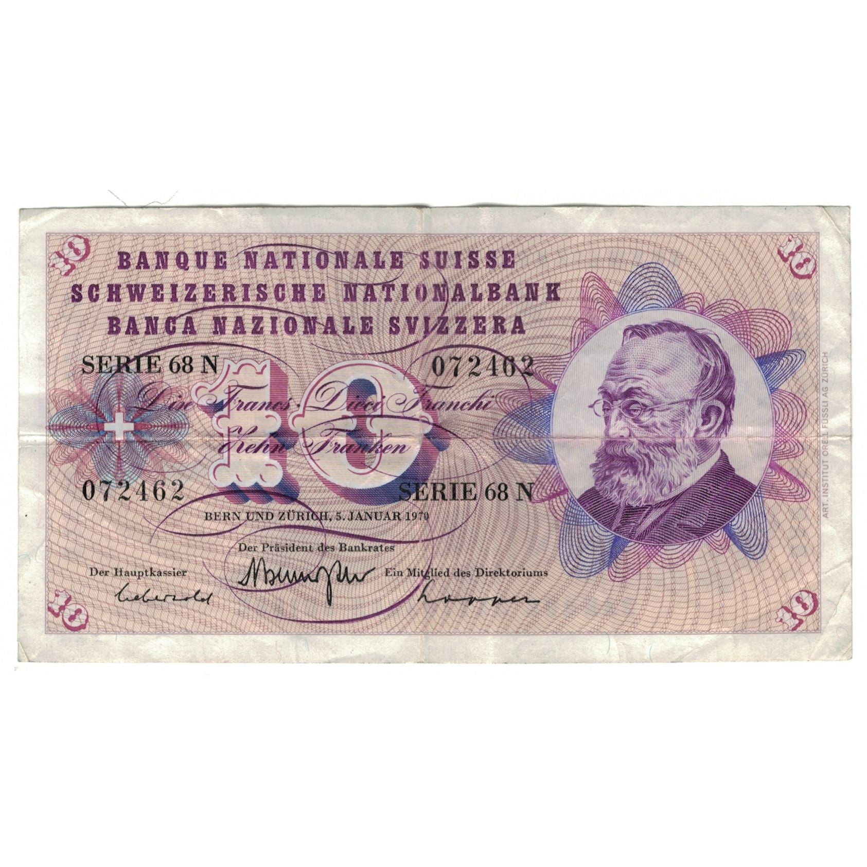 Banknote, Switzerland, 10 Franken, 1970, 1970-01-05, KM:45p, VF(20-25)