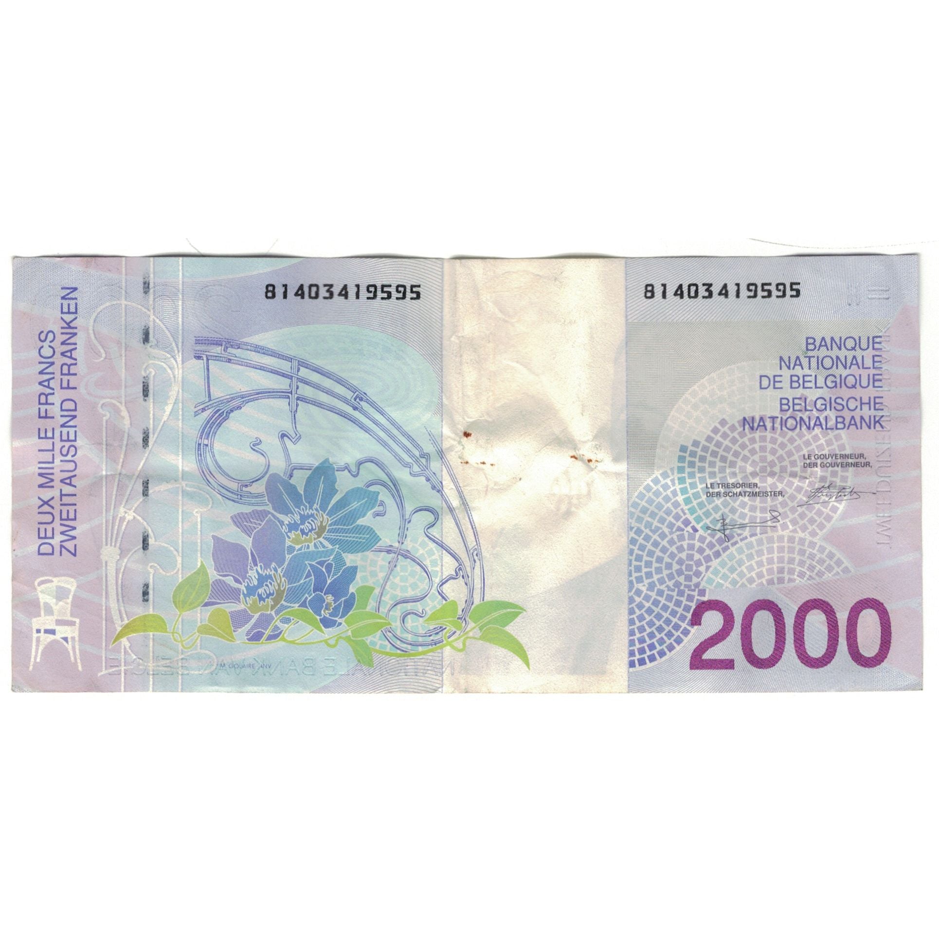 Banknote, Belgium, 2000 Francs, 1994-2001, KM:151, EF(40-45)