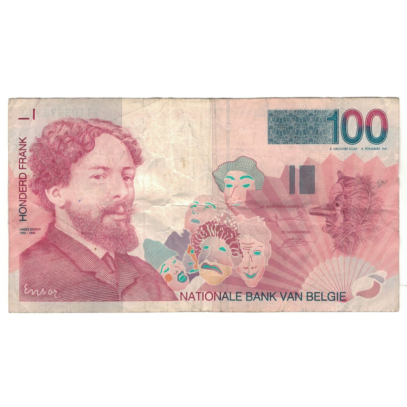 Banconote, Belgio, 100 Francs, KM:147, MB