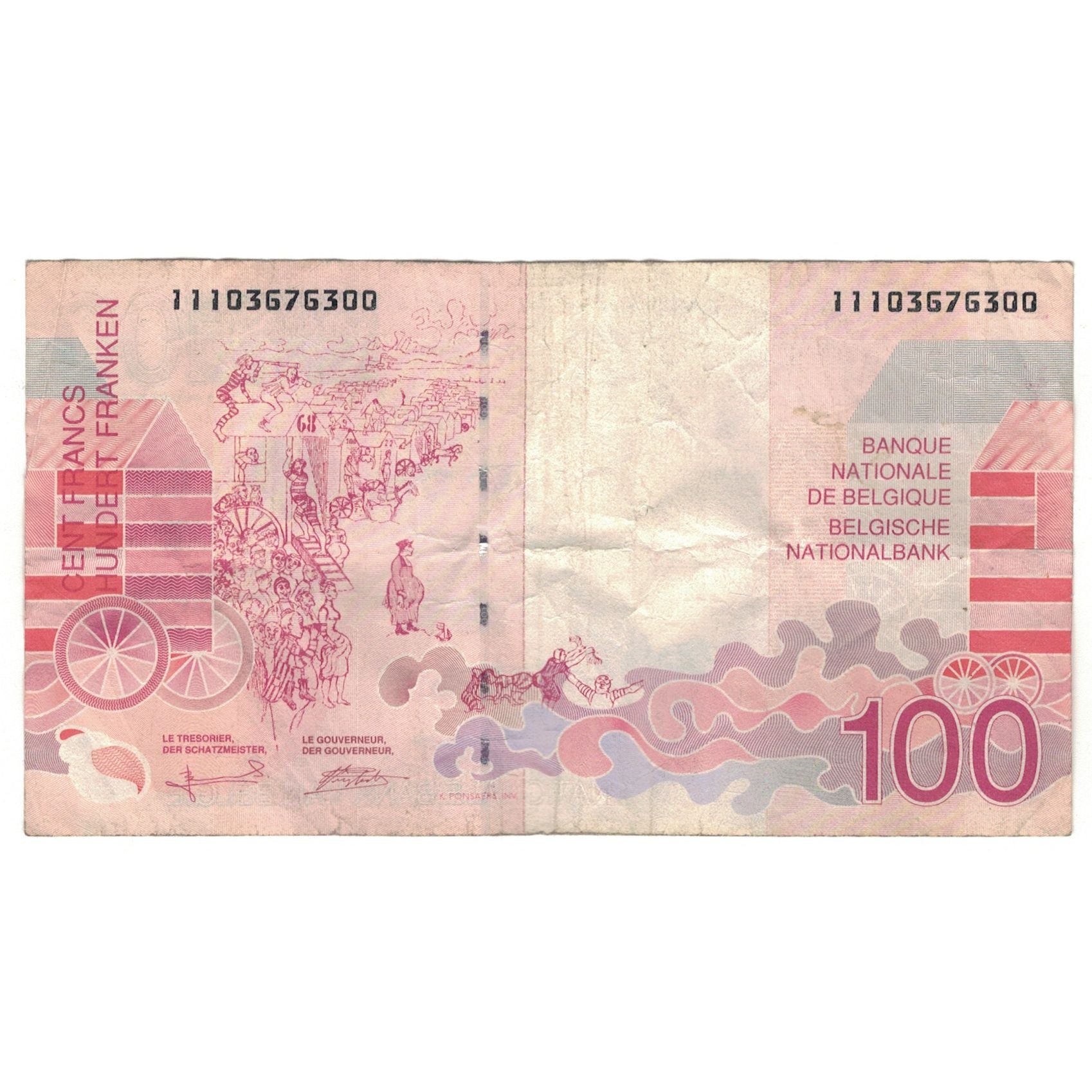 Banconote, Belgio, 100 Francs, KM:147, MB