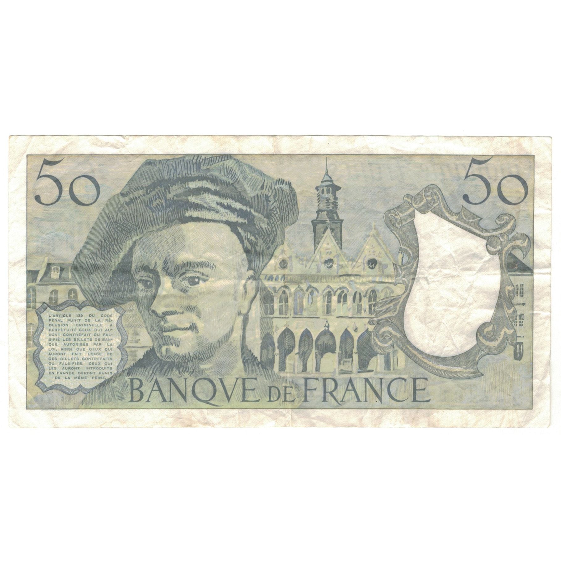 France, 50 Francs, 1992, O.70, EF(40-45), Fayette:67.18, KM:152f
