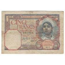 Banknote, Algeria, 5 Francs, 1941, 1941-02-14, KM:77b, VF(20-25)