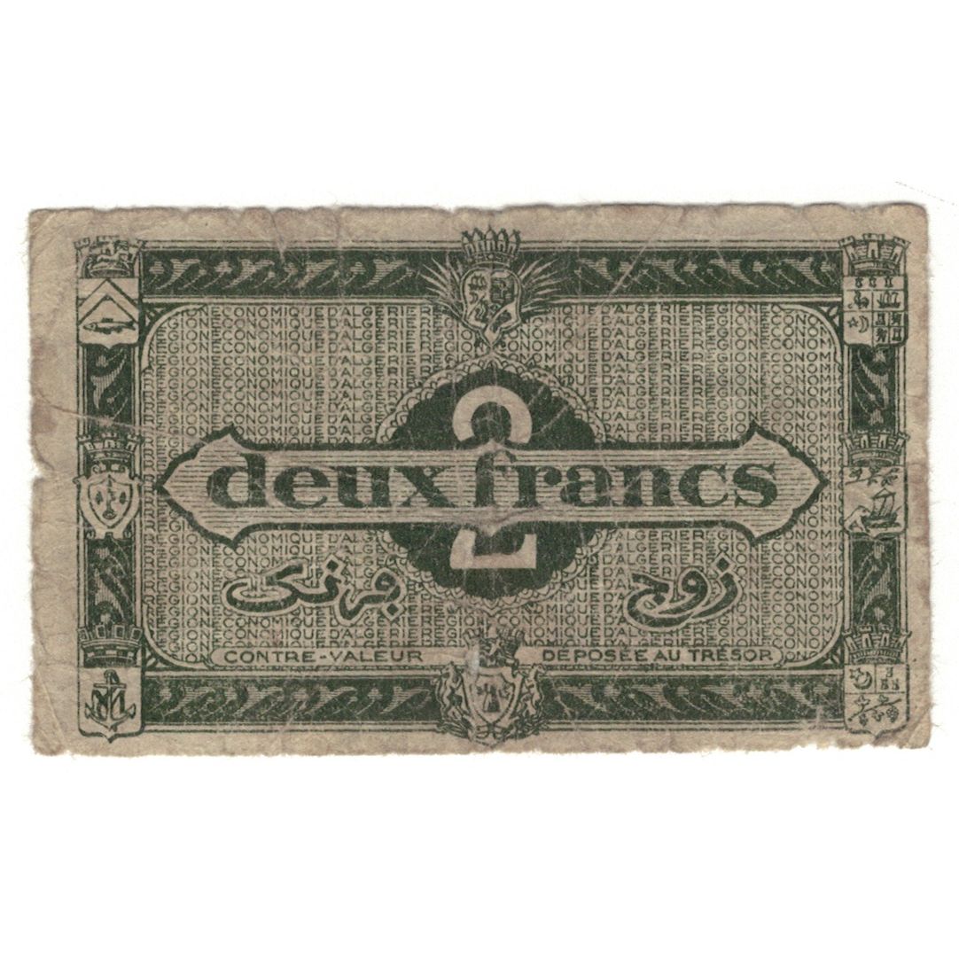 Banknote, Algeria, 2 Francs, 1944, 1944-01-31, KM:102, AG(1-3)