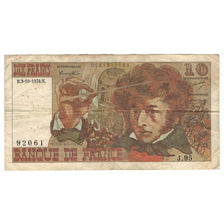 França, 10 Francs, Berlioz, 1974, J.95, VF(20-25), Fayette:63.7, KM:150a
