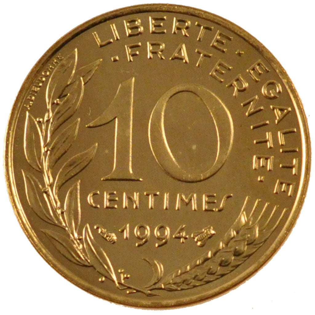 FRANCE, 10 Centimes, 1994, MS(65-70), Aluminium-Bronze, Gadoury #293, 3.00