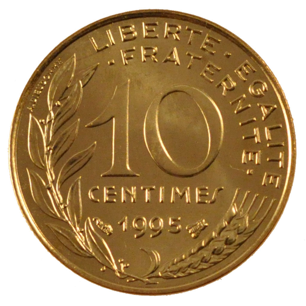 FRANCE, 10 Centimes, 1995, MS(63), Aluminium-Bronze, Gadoury #293, 3.00