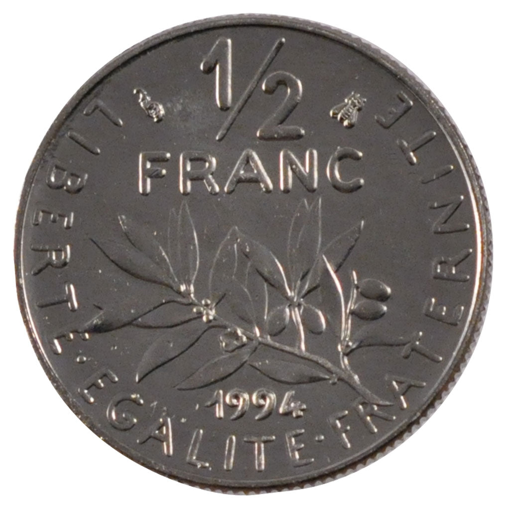 FRANCE, 1/2 Franc, 1994, MS(65-70), Nickel, Gadoury #429, 4.50