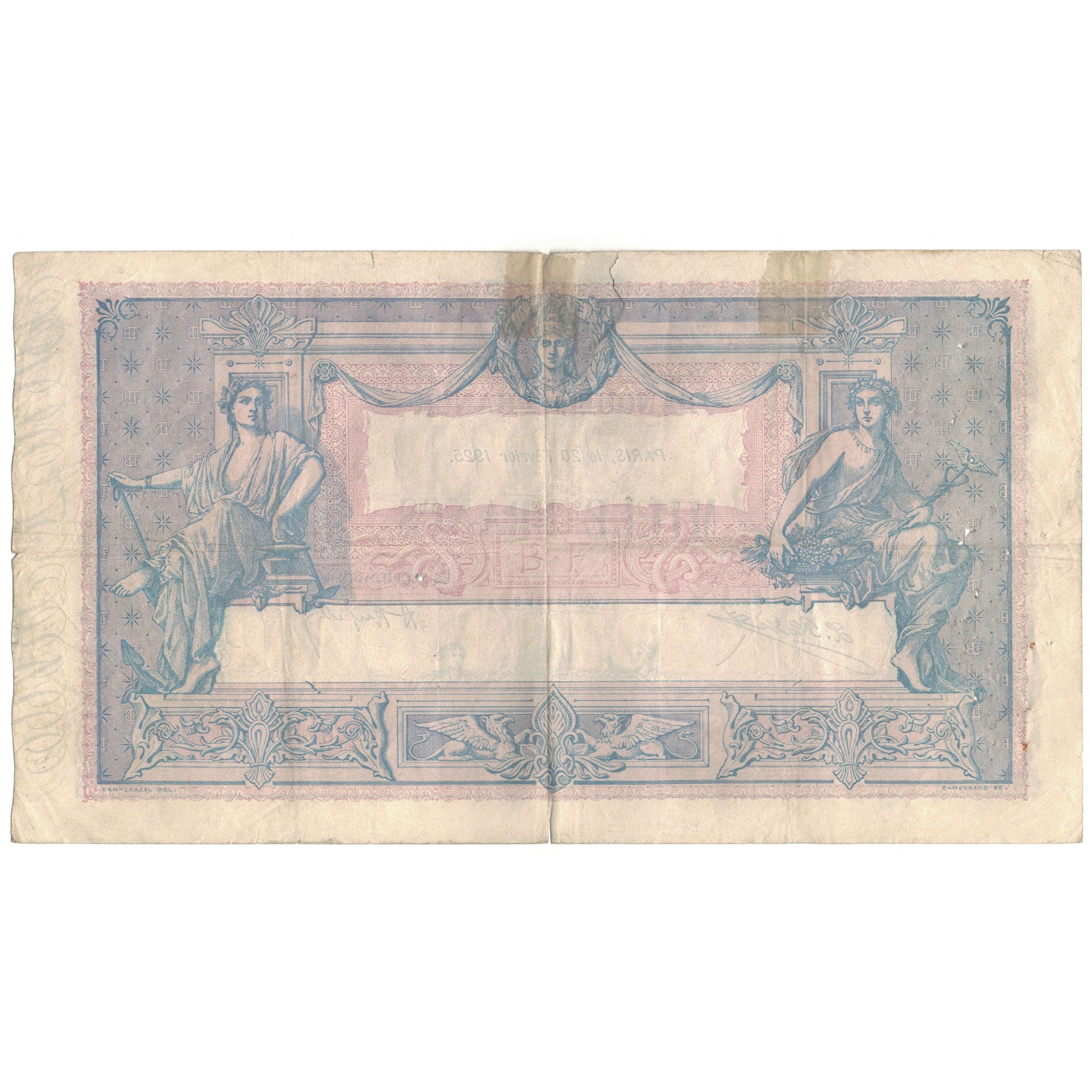 France, 1000 Francs, Bleu et Rose, 1925, E.1859, VF(20-25), Fayette:36.41