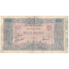 France, 1000 Francs, Bleu et Rose, T.2139, VF(20-25), Fayette:36.42, KM:67j