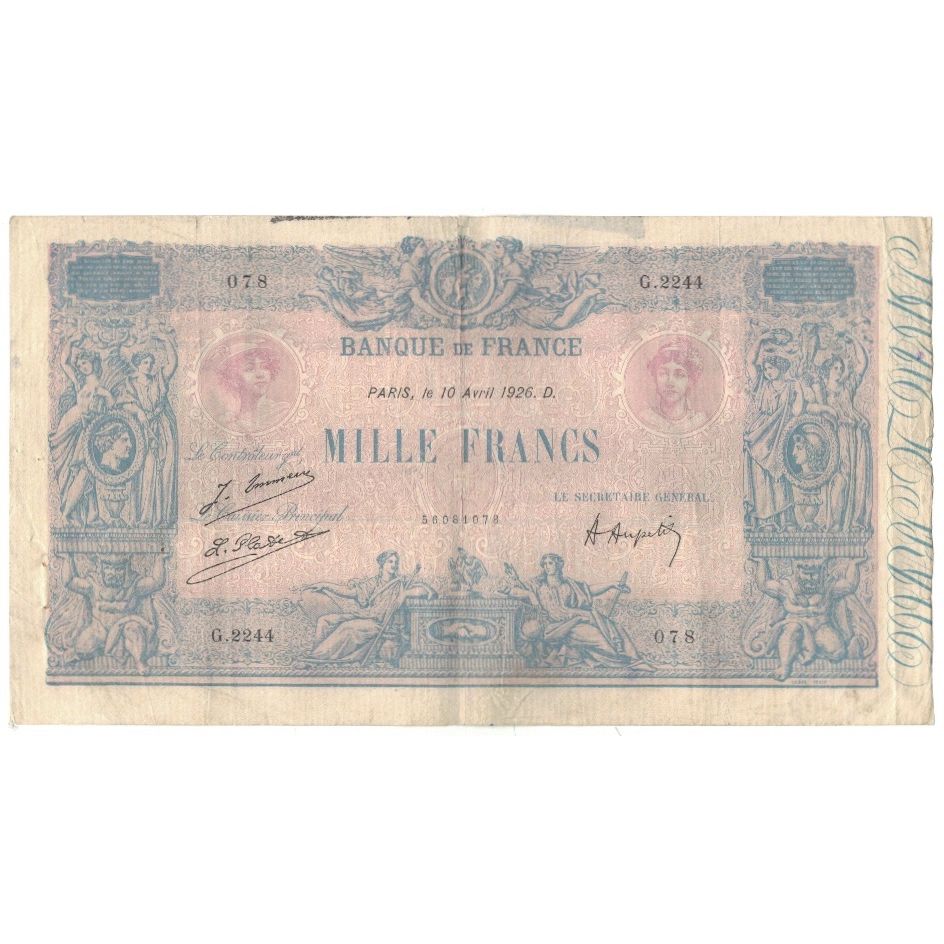 Frankrijk, 1000 Francs, G.2244, TB+, Fayette:36.42, KM:67j