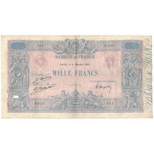 France, 1000 Francs, Bleu et Rose, 1923, P.1717, TB, Fayette:36.39, KM:67j