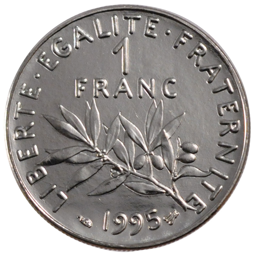 FRANCE, Semeuse, Franc, 1995, Paris, KM #925.1, MS(63), Nickel, 24, Gadoury...