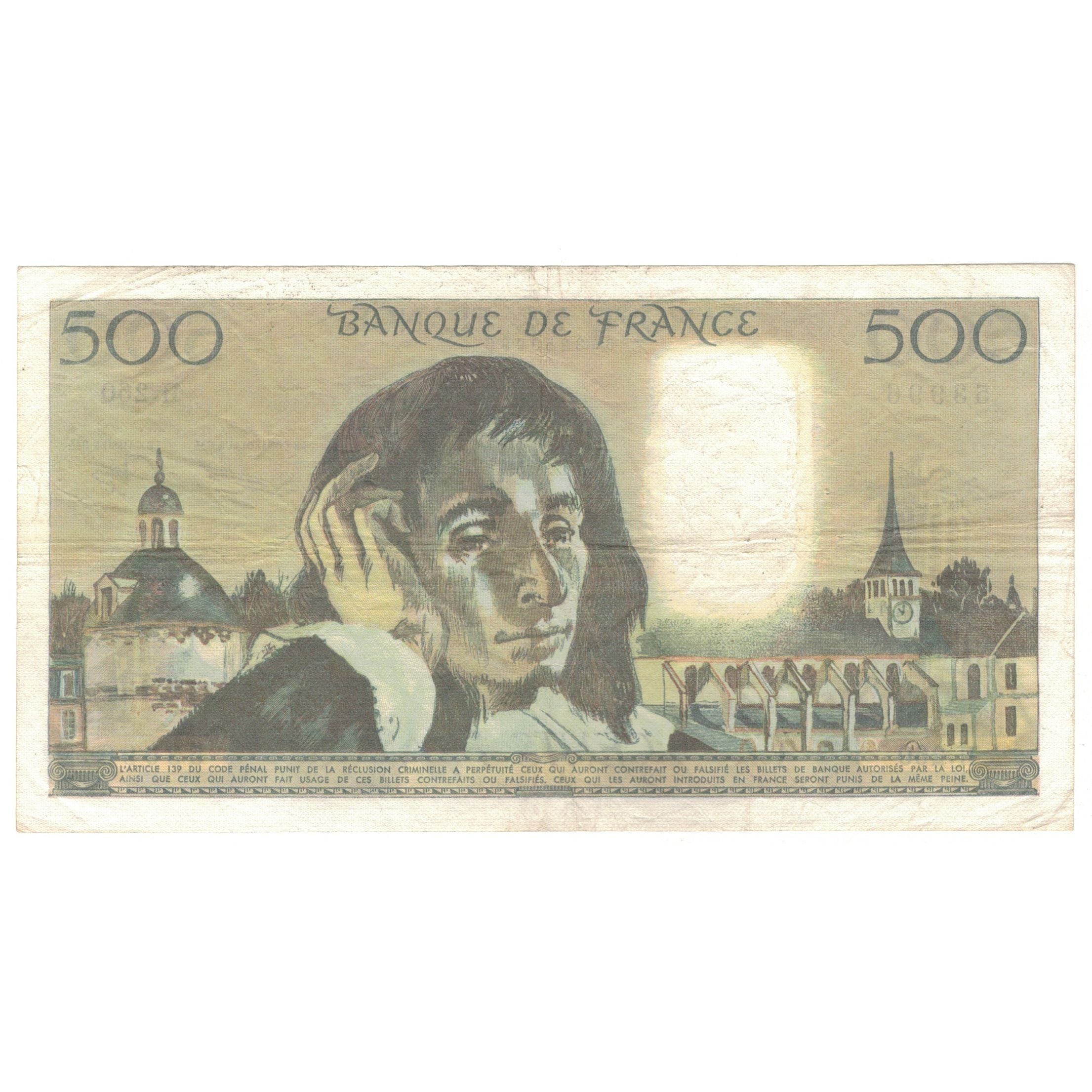 France, 500 Francs, Pascal, 1987, H.260, TTB, Fayette:71.36, KM:156f