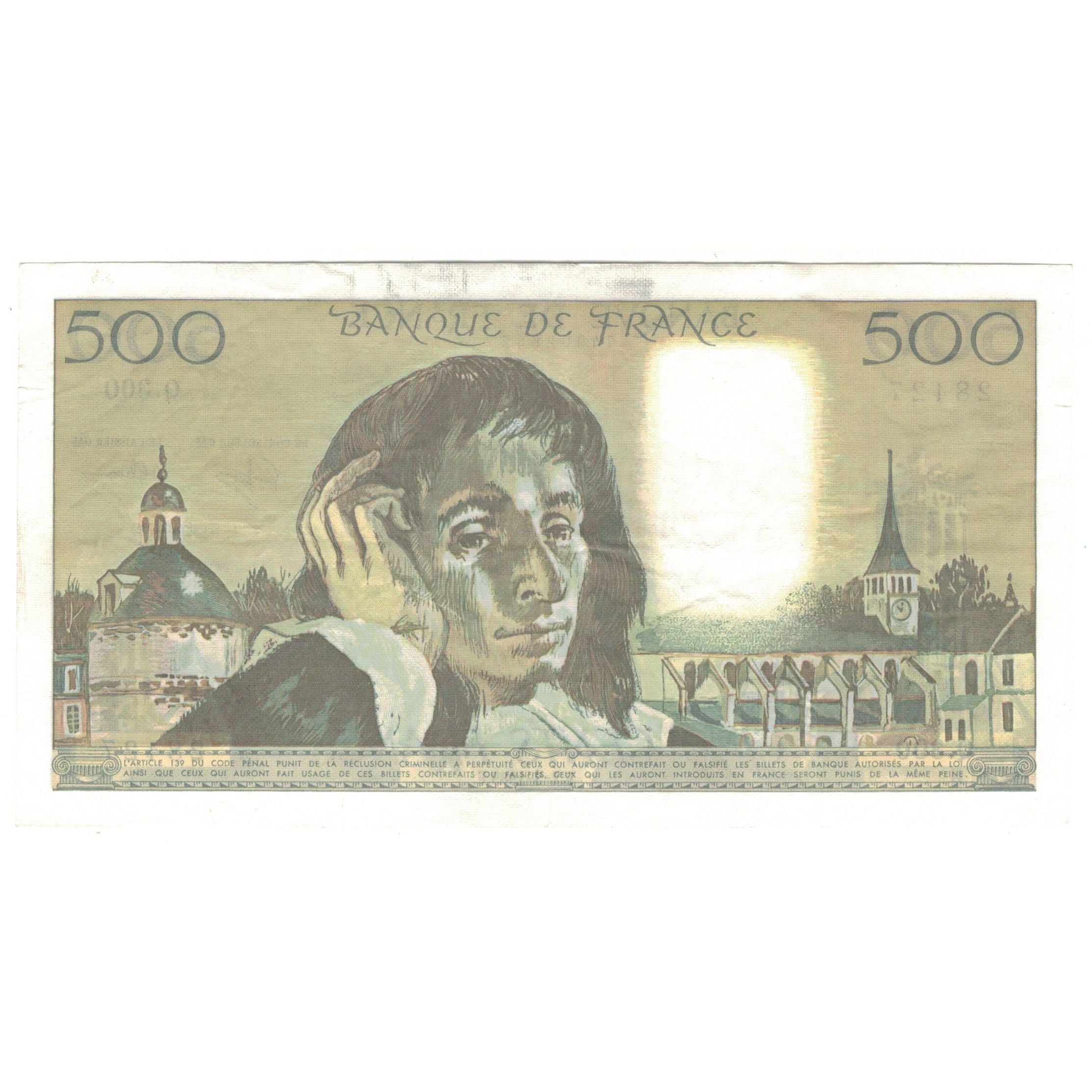 Francia, 500 Francs, Pascal, 1989, q.300, EBC, Fayette:71.41, KM:156g