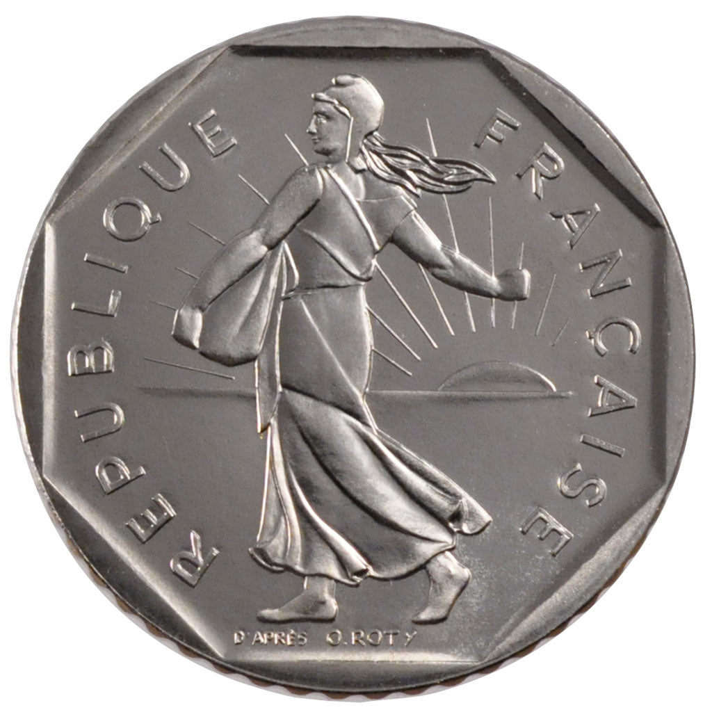 FRANCE, 2 Francs, 1991, MS(65-70), Nickel, Gadoury #547, 7.50