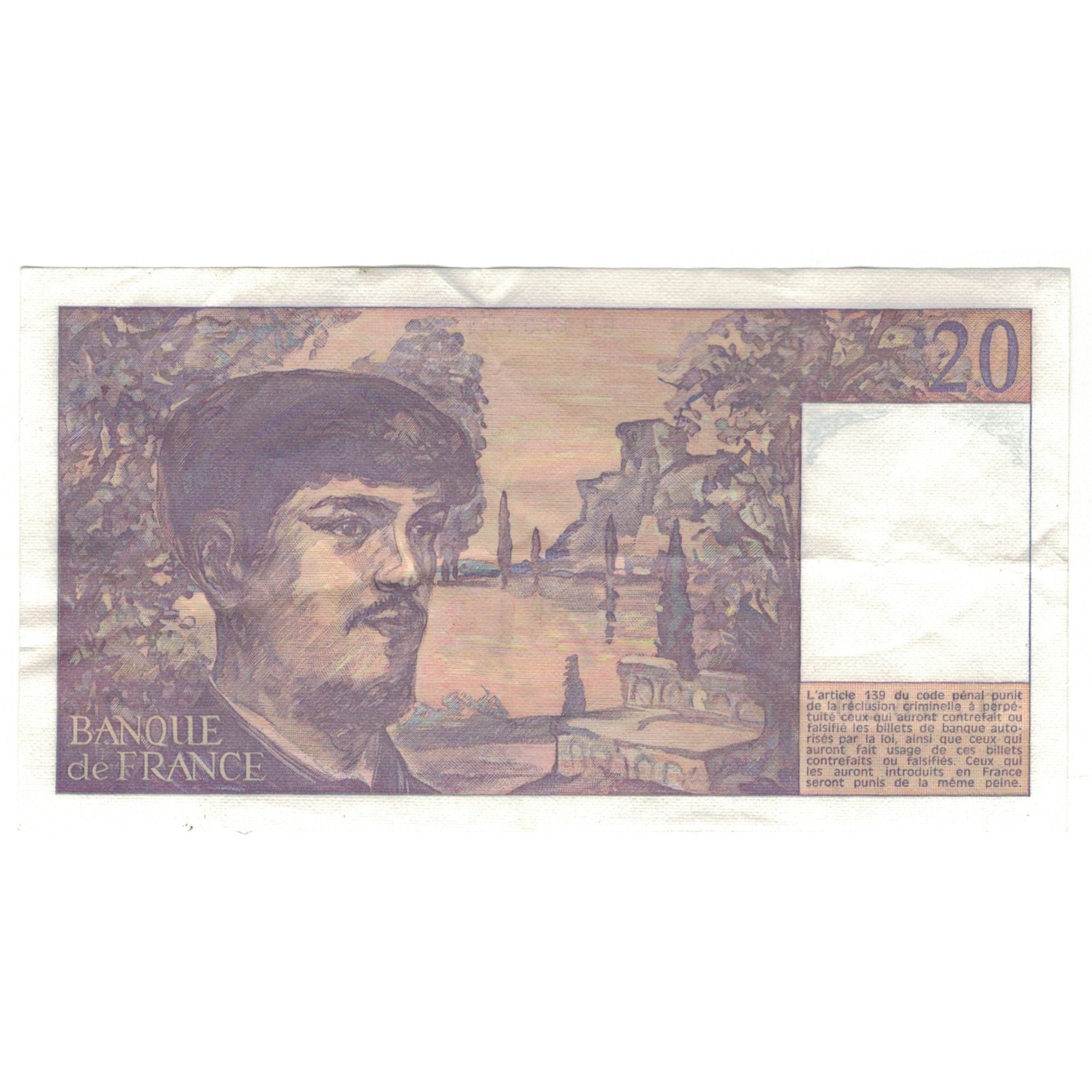 Frankreich, 20 Francs, Debussy, 1986, X.016, VZ, Fayette:66.7, KM:151a