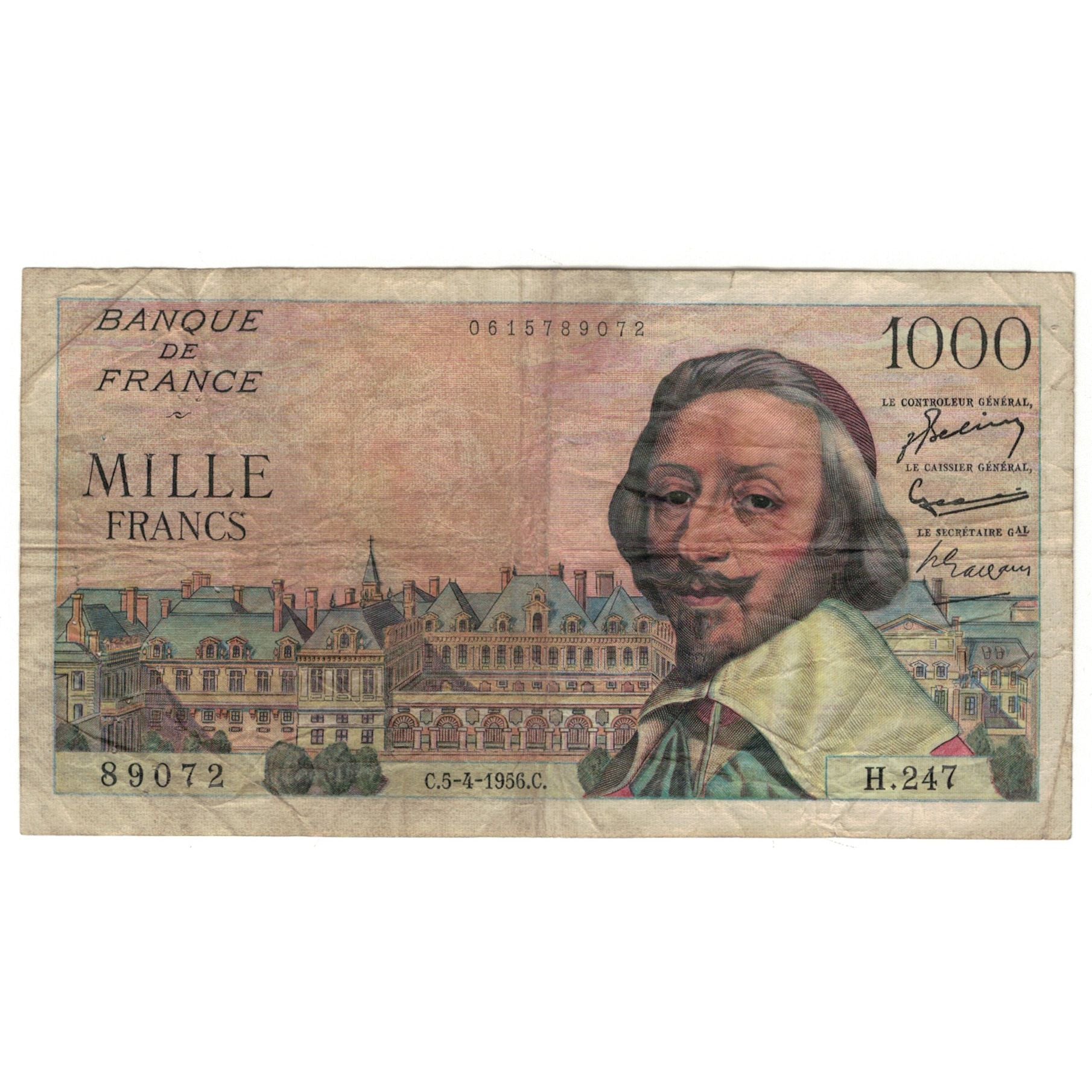 Frankreich, 1000 Francs, Richelieu, 1956, H.247, S, Fayette:42.20, KM:134a