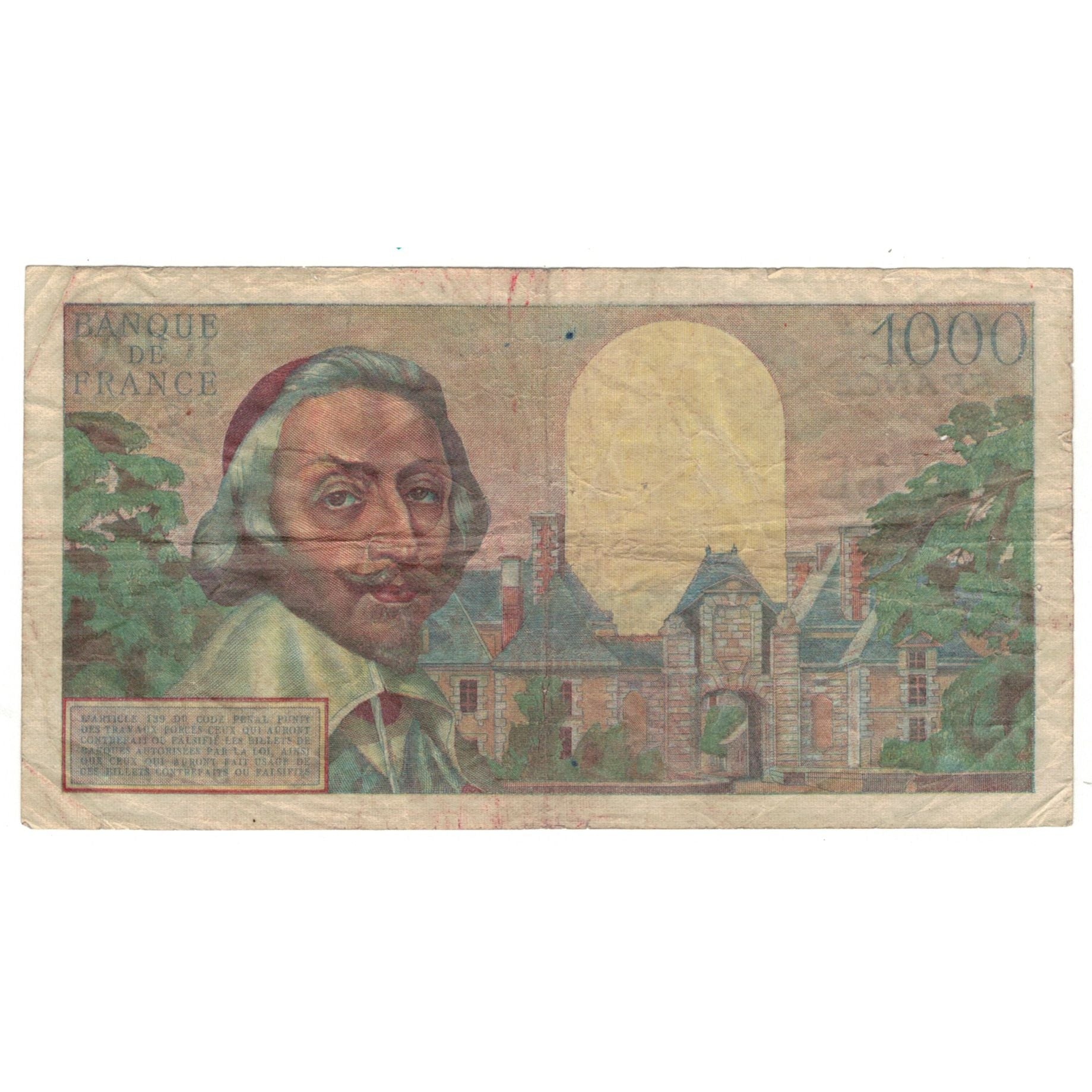 Francia, 1000 Francs, Richelieu, 1956, B.277, BC, Fayette:42.22, KM:134a