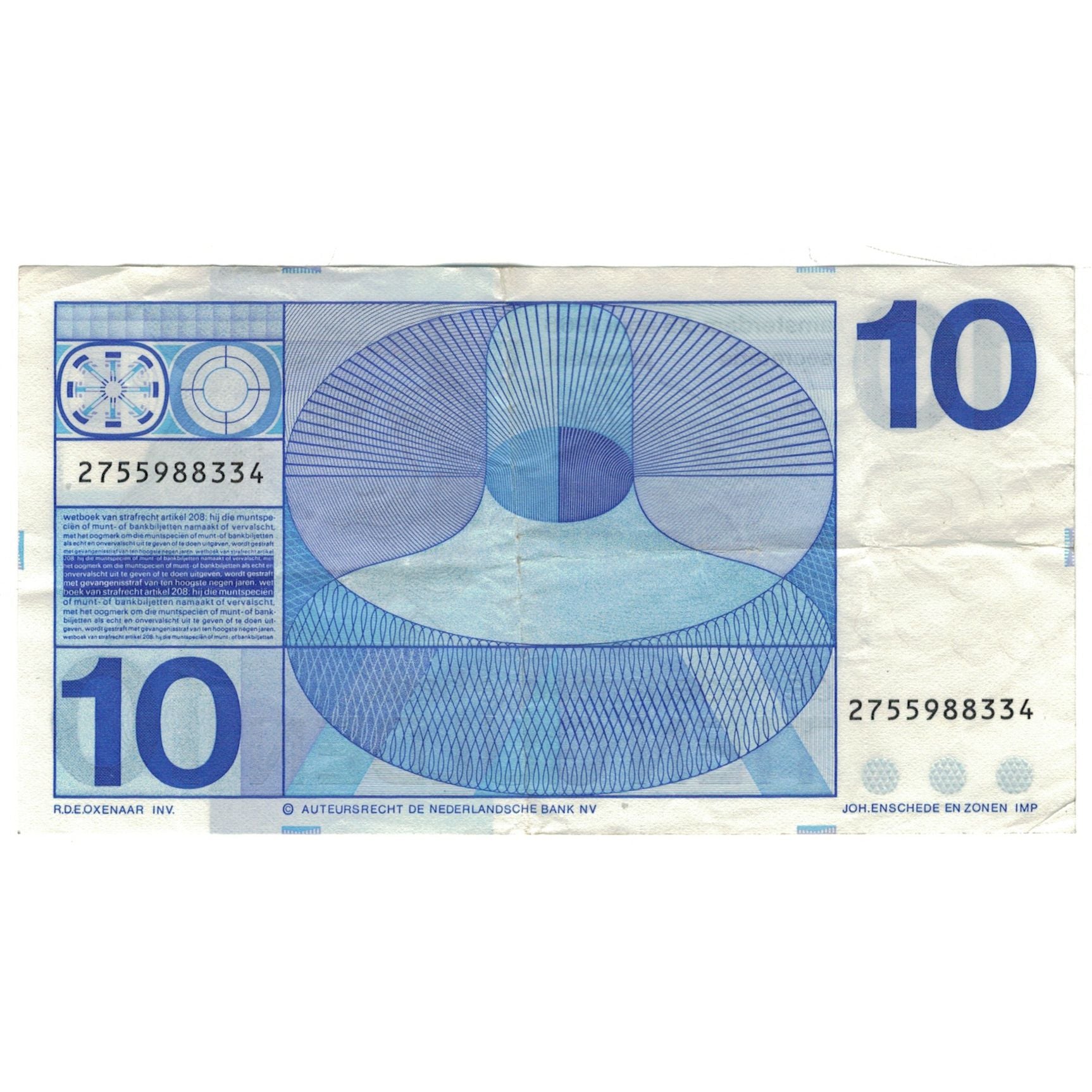 Banconote, Paesi Bassi, 10 Gulden, 1968-04-25, KM:91b, BB