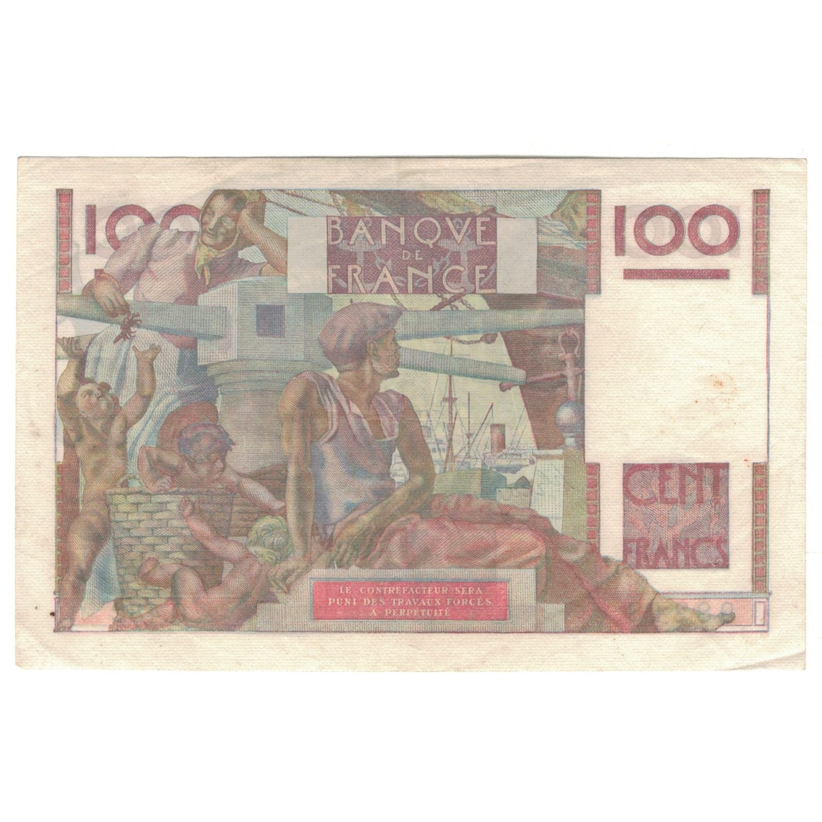 France, 100 Francs, 1952, Q.482, Jeune Paysan, EF(40-45), Fayette:28.33, KM:128d